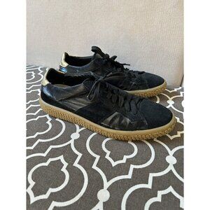 oXs Italy travel suede thick rubber sole shoes sneakers Black Gold 7.5 N…​